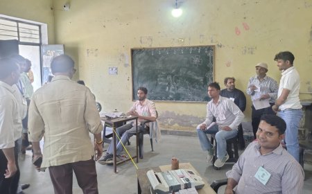 चुनाव पर्यवेक्षक मनीष गोयल ने  डीग जिले के कामां कस्बे मे  मतदान केंद्रों का किया निरीक्षण; मतदान प्रक्रिया और व्यवस्थाओं का लिया जायजा