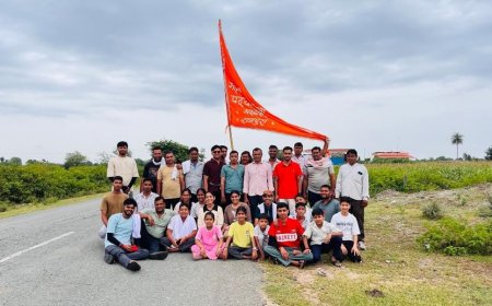 राजपुरा माली खेड़ा से 29वीं विशाल पदयात्रा रवाना, चारभुजा गढ़बोर के जयकारों से गूंजा क्षेत्र