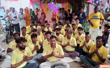 हलैना के पाली में गणेश महोत्सव का समापन: यमुना में विसर्जित की प्रतिमा, 31 युवाओं ने लिया नशामुक्ति का संकल्प
