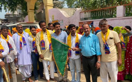 सकट से सांवलियाजी धाम के लिए दसवीं निशान ध्वज पदयात्रा रवाना
