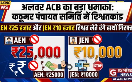 अलवर ACB का बड़ा धमाका: कठूमर पंचायत समिति के AEN ₹25 हजार और JEN ₹10 हजार रिश्वत लेते रंगे हाथों गिरफ्तार