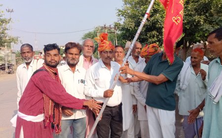 मौजपुर से सैन समाज की नारायणी माता धाम के लिए हुई 19वीं पदयात्रा रवाना