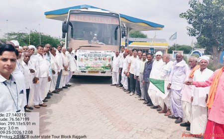 आधुनिक खेती का सीखने हुनर: राजगढ़ से 50 सदस्यीय किसान दल शैक्षणिक भ्रमण के लिए गुजरात रवाना