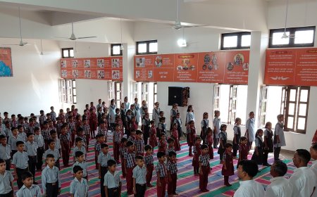 'नमामि भारतम्': तखतगढ़ के विद्या मंदिरों व संस्कार केंद्रों में एक साथ गूंजी राष्ट्रगान की पावन ऋचाएँ