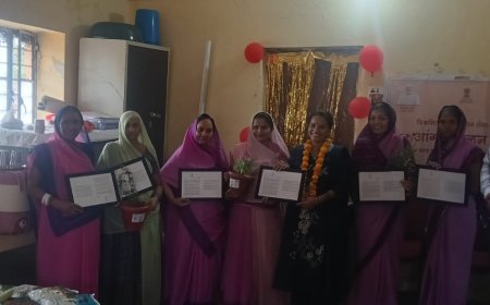 विकसित भारत जन सेवा अभियान: तखतगढ़ व नयाखेड़ा में 'आंगन मिलन सेवा' कार्यक्रम का समापन, कार्यकर्ताओं का हुआ सम्मान