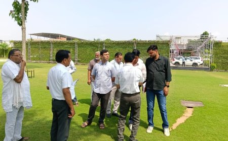 मुख्यमंत्री के दौरे को लेकर जिला कलेक्टर ने किया स्थल का निरीक्षण, जिला कलेक्टर ने की समीक्षा बैठक