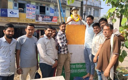 लक्ष्मणगढ़ में गूंजे 'इंकलाब जिंदाबाद' के नारे: अमर शहीद भगत सिंह की जयंती पर सर्किल पर हुआ माल्यार्पण व नमन