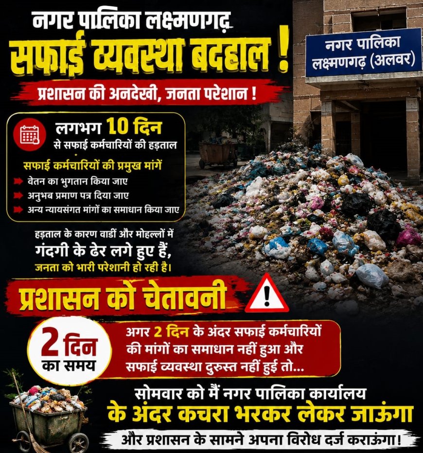 एनएसयूआई के प्रदेश महासचिव ने नगर पालिका क्षेत्र में गंदगी बदहाली को लेकर दी चेतावनी