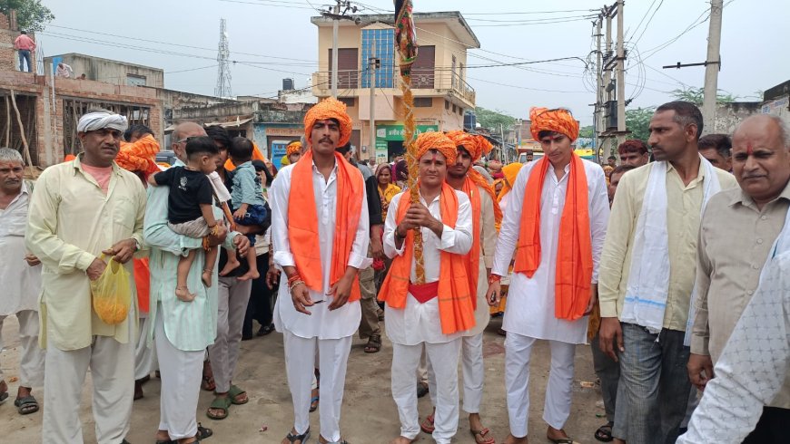 जोधपुरिया धाम के लिए अलावड़ा से रवाना हुई देवनारायण भगवान की 7वीं ध्वज यात्रा: 16 सितंबर को टोंक पहुंचेगा दल