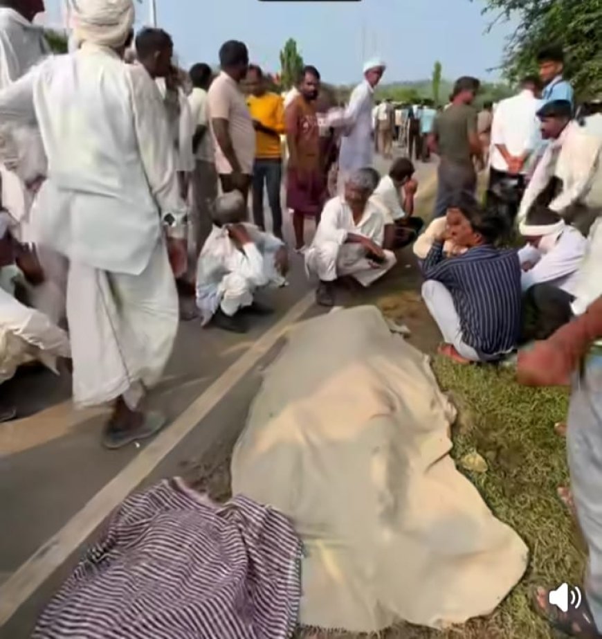 भीषण सड़क हादसा:सड़क किनारे खड़े  दूधिया समेत दो लोगों की दर्दनाक मौत, मचा कोहराम