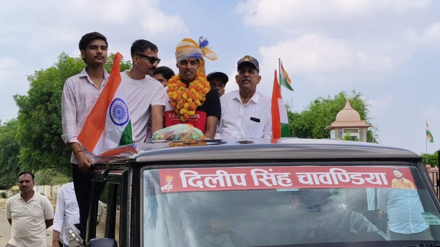 चावंडिया के ध्रुवराज सिंह राठौड़ बने सेना में लेफ्टिनेंट, गांव में गाजे-बाजे के साथ निकाला भव्य स्वागत जुलूस
