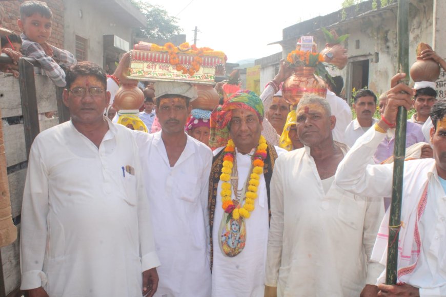 भक्तिमय हुआ पाई का गुवाड़ा: गाजे-बाजे के साथ निकाली भव्य कलशयात्रा, श्रीमद्भागवत कथा व रुद्रात्मक महायज्ञ का शुभारंभ