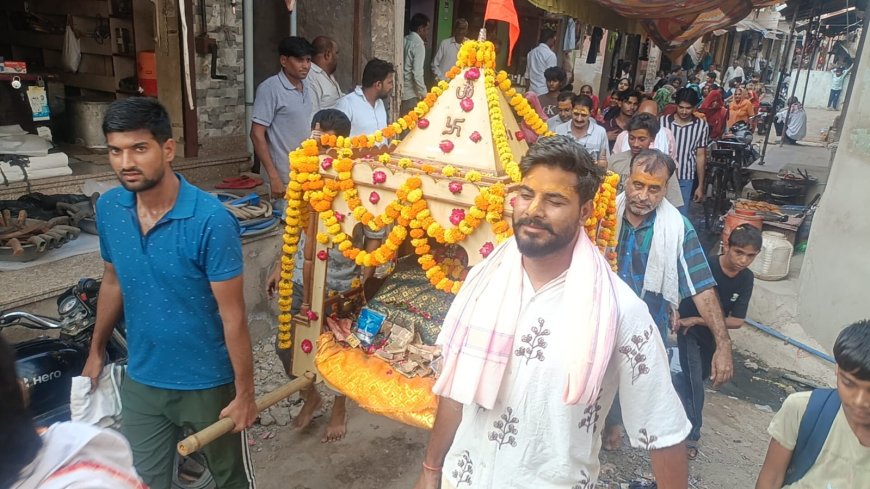 जलझूलनी ग्यारस: अलावड़ा में पालकी में विराजमान कर ठाकुर जी को प्राचीन सरोवर में कराया स्नान