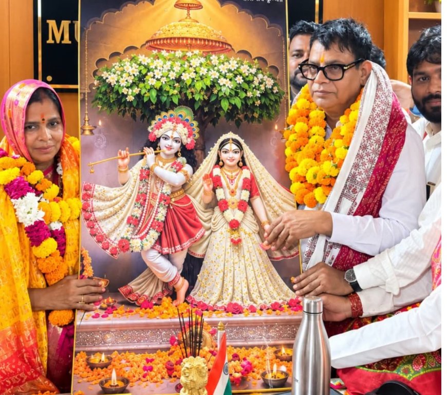 मंडावर नगर पालिका की नवनिर्वाचित अध्यक्ष अनीता मीणा और उपाध्यक्ष भूपेश गोयल ने संभाला पदभार, पूर्व विधायक हुड़ला ने दी शुभकामनाएं