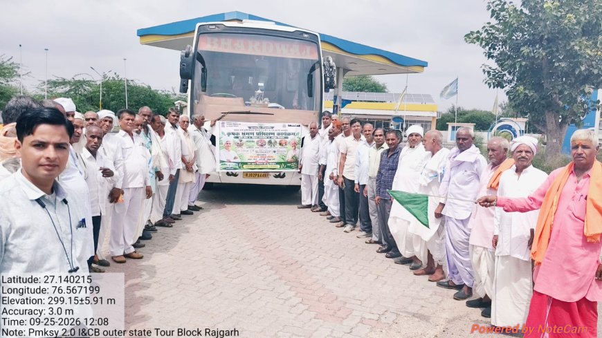 आधुनिक खेती का सीखने हुनर: राजगढ़ से 50 सदस्यीय किसान दल शैक्षणिक भ्रमण के लिए गुजरात रवाना