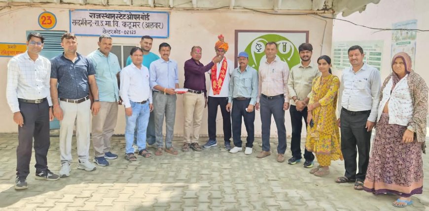 70वीं राज्य स्तरीय खो-खो प्रतियोगिता में कठूमर का नाम चमकाएगा लोकेश: विद्यालय में साफा पहनाकर हुआ भव्य स्वागत