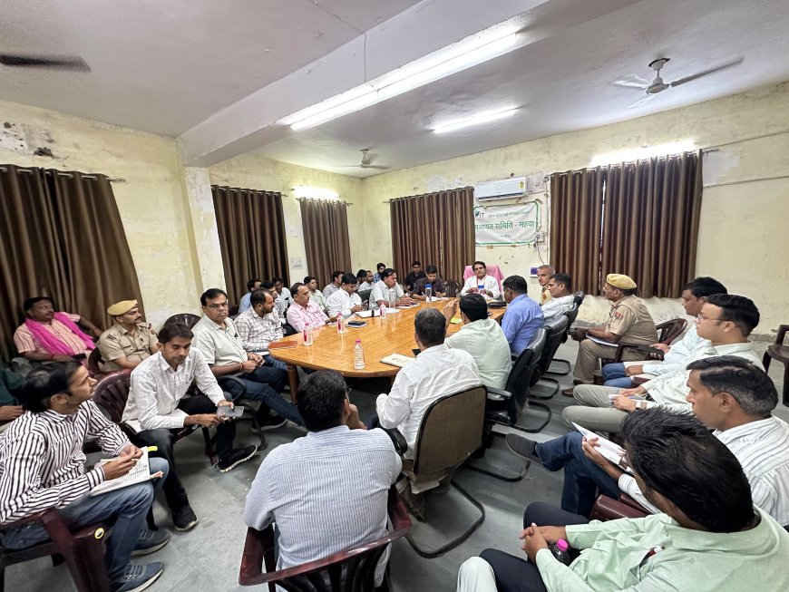 महुवा में विधायक राजेंद्र मीणा ने ली ब्लॉक स्तरीय अधिकारियों की समीक्षा बैठक; 15 विभागों के कामकाज की की कड़ी समीक्षा
