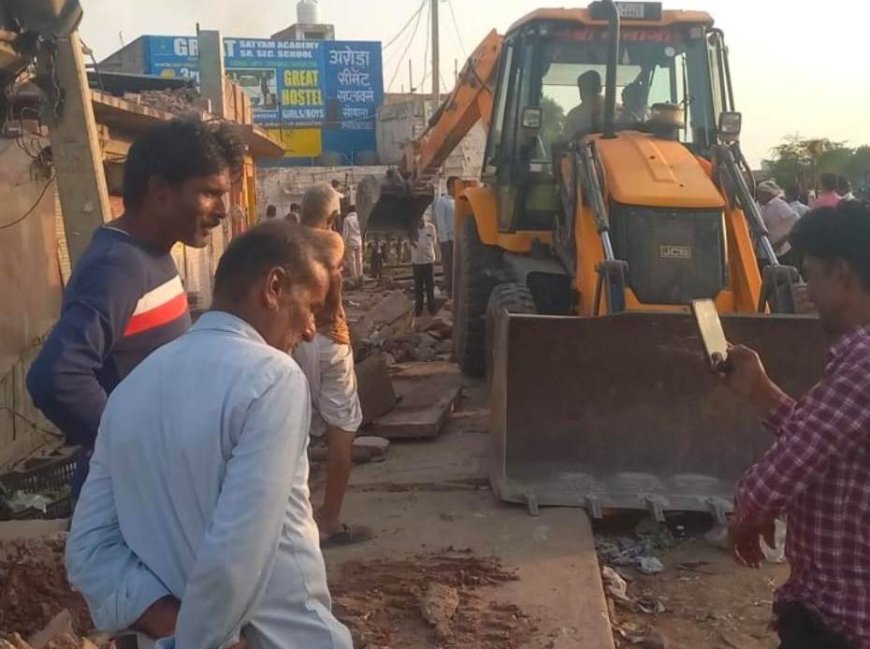 जोधपुर के सोयला में राष्ट्रीय राजमार्ग पर गरजा जेसीबी का पीला पंजा; सड़क के दोनों ओर से हटाए गए अवैध अतिक्रमण