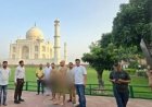जैन मुनि समत्व सागर महाराज ने ताजमहल में देखी नक्काशी, बोले संरक्षण समाज की जिम्मेवारी