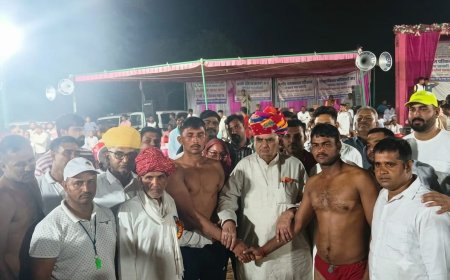 पचलंगी में कुश्ती दंगल: दिल्ली व भिवानी के पहलवानों के बीच मुकाबला रहा बराबरी पर, मंत्री झाबर सिंह खर्रा ने किया शुभारंभ