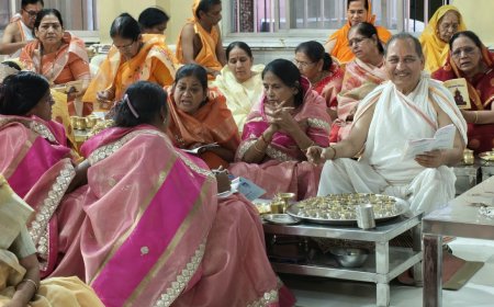 जयपुर के गायत्री नगर में धूमधाम से संपन्न हुआ 48 दिवसीय भक्तामर पाठ का अनुष्ठान, विधान पूजा के साथ पूरे हुए 9 वर्ष