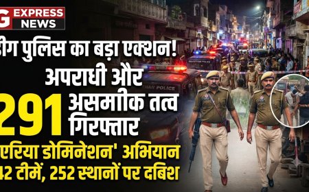 डीग पुलिस का बड़ा एक्शन:'एरिया डोमिनेशन' अभियान के तहत 42 टीमों ने 252 स्थानों पर दी दबिश, 291 अपराधी और असामाजिक तत्व गिरफ्तार