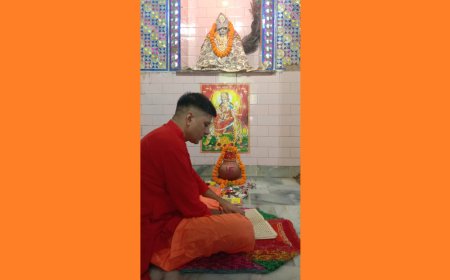 सकट चौथ माता मंदिर में शारदीय नवरात्र पर की घट स्थापना