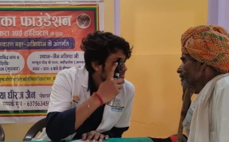 अशोका फाउंडेशन का नेत्र शिविर: बड़ौदामेव में 56 मरीजों की हुई आँखों की जाँच, 6 मोतियाबिंद ऑपरेशन के लिए चयनित