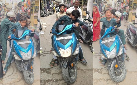 सदर बाजार में स्कूटी पर चार नाबालिगों ने उड़ाई नियमों की धज्जियां, समझाईश करने पर पत्रकार से की बदसलूकी