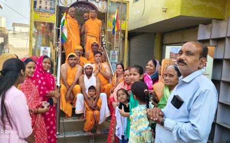 लक्ष्मणगढ़ में जैन चेतना रथ यात्रा का भव्य स्वागत; भगवान महावीर की प्रतिमा का हुआ पूजा-अभिषेक और शांतिधारा