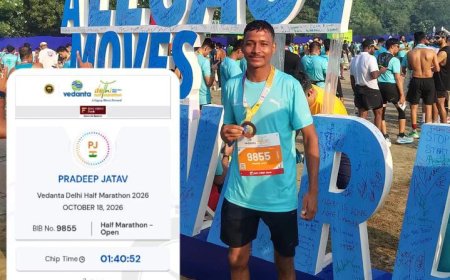 सहाड़ी गांव के प्रदीप कुमार जाटव ने दिल्ली हाफ मैराथन में हासिल की 70वीं रैंक; उपलब्धि से गांव में खुशी की लहर