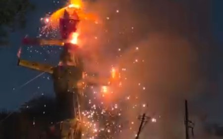उदयपुरवाटी में नांगल नदी पर धू-धू कर जला 31 फीट का रावण, दादूपंथी सेना ने दिखाए पारंपरिक करतब