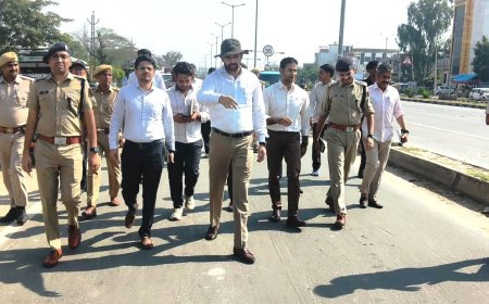 भरतपुर के सारस चौराहे पर हादसों पर लगाम लगाने की कवायद: जिला कलक्टर और एसपी ने किया औचक निरीक्षण, दिए सुधारात्मक निर्देश