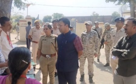 नारलाई में जिला कलेक्टर और एसपी का औचक निरीक्षण: मतदान केंद्रों और काउंटिंग हॉल की व्यवस्थाएं परखीं