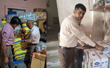 अलवर में 'शुद्ध आहार मिलावट पर वार' अभियान: खाद्य सुरक्षा टीम का बड़ा एक्शन, 350 लीटर संदिग्ध घी सीज, 2200 एक्सपायरी पैकेट कराए नष्ट
