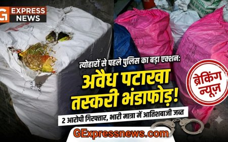 आगामी त्योहारों से पहले पुलिस का बड़ा एक्शन: अवैध पटाखों की तस्करी व बिक्री करते दो आरोपी गिरफ्तार,आतिशबाजी जब्त