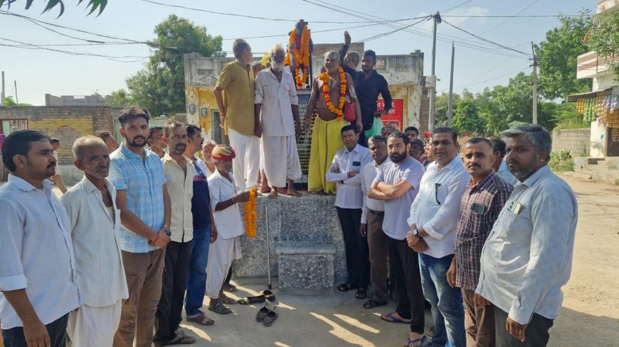 पालडीजाेड़ चौहटा में गूंजी राणा पुंजा की वीरगाथा, प्रतिमा का किया विधिवत अनावरण
