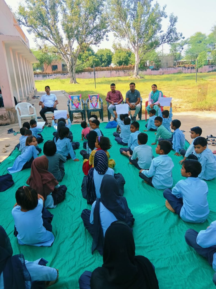 राजकीय उच्च प्राथमिक विद्यालय मुंडिया खेड़ा में गांधी जयंती और लाल बहादुर शास्त्री की जयंती मनाई