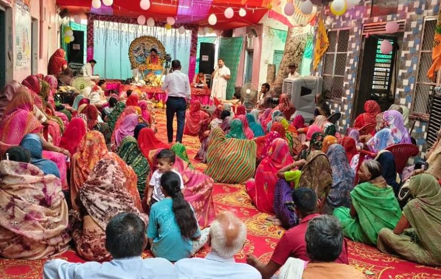 लक्ष्मणगढ़ में श्रीमद् भागवत कथा के पांचवें दिन गूंजी भगवान कृष्ण की बाल लीलाओं की महिमा, प्रसंगों ने किया श्रोताओं को मंत्रमुग्ध