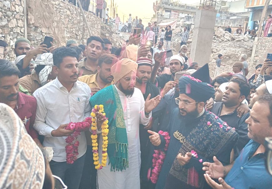 मकराना में इस्लामिक स्कॉलर मुफ्ती सलमान अजहरी ने किया शेरानी मार्केट का शिलान्यास; इलाके की तरक्की और बरकत के लिए की दुआ