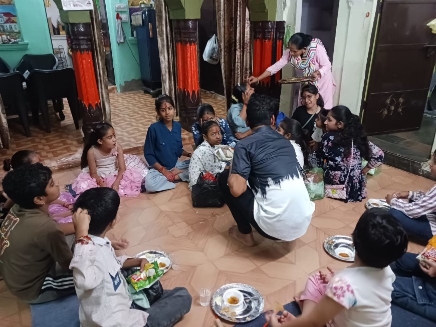 नवरात्र का श्रद्धापूर्वक समापन: श्रद्धालुओं ने माता की ज्योत के साथ कन्याओं को कराया भोजन, लिया आशीर्वाद