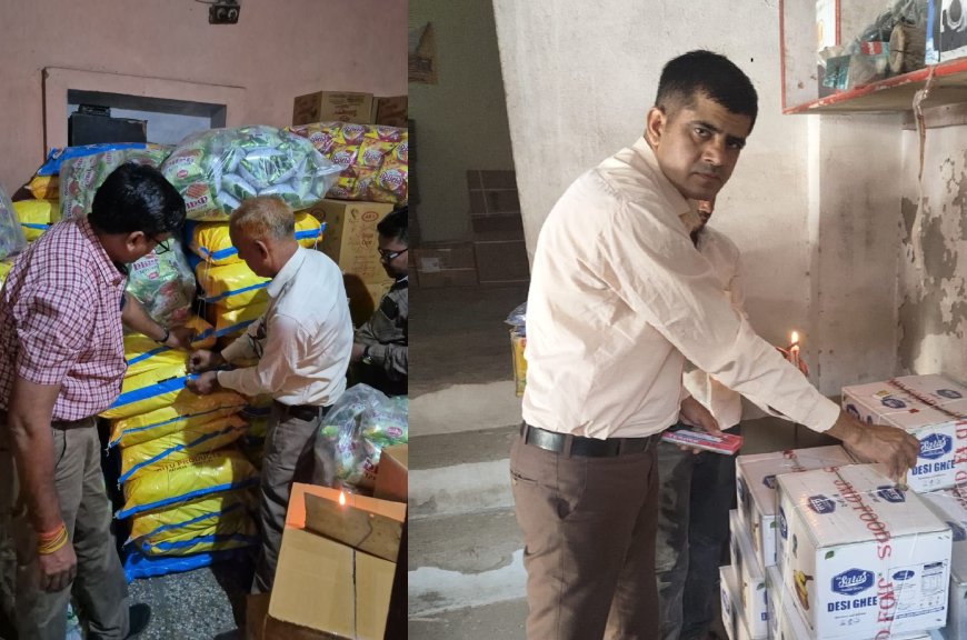अलवर में 'शुद्ध आहार मिलावट पर वार' अभियान: खाद्य सुरक्षा टीम का बड़ा एक्शन, 350 लीटर संदिग्ध घी सीज, 2200 एक्सपायरी पैकेट कराए नष्ट