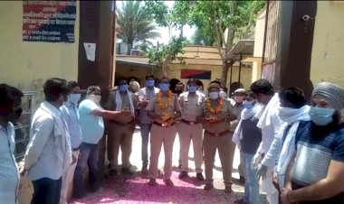 कोविड 19 महामारी में लॉकडाउन का पालन करवाने वाले कोरोना योद्धा  पुलिस कर्मियों का किया सम्मान
