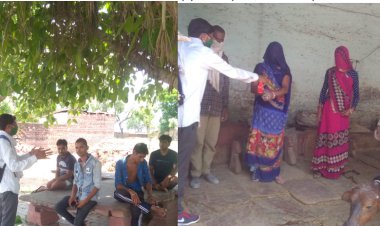 स्पेक्ट्रा संस्था ने जन जागरूकता के साथ किया मास्क सैनिटाइजर एवं खाद्य सामग्री का वितरण