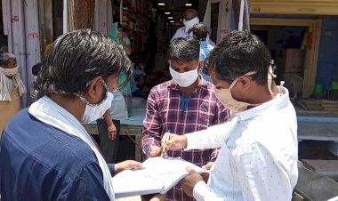 सोशल डिस्टेंसिंग की अवहेलना करने और मास्क न लगाने वालो के काटे चालान, वसूला 7900 रूपए जुर्माना