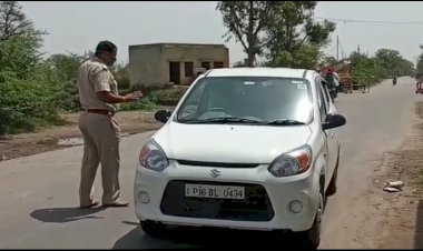 उत्तर प्रदेश सीमा पर पुलिस का अतिरिक्त जाप्ता लगाकर रोकी लोगो की आवाजाही