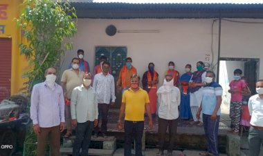 भीलवाड़ा में माली खेड़ावासियों ने किया कोरोना योद्धाओं का सम्मान