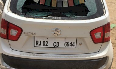 दो पक्षों में मारपीट व पथराव मैं कार बाइक और ट्रैक्टर हुऐ छतिग्रस्त