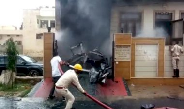 चोमू के मगध नगर में हुआ हादसा दो दमकल ने एक घंटे में पाया आग पर काबू