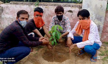 कस्बे में बजरंग दल ने किया वृक्षारोपण